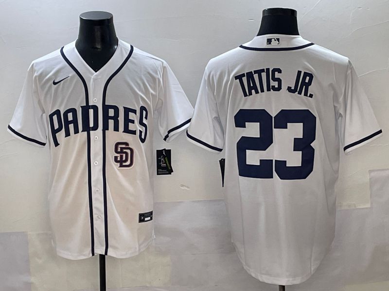 Men 2025 San Diego Padres #23 Tatis jr White Game Nike MLB Jersey style 10